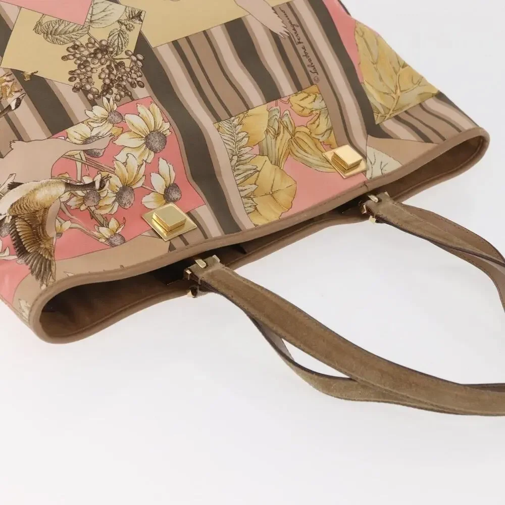 Salvatore Ferragamo Nylon Tote Bag Beige